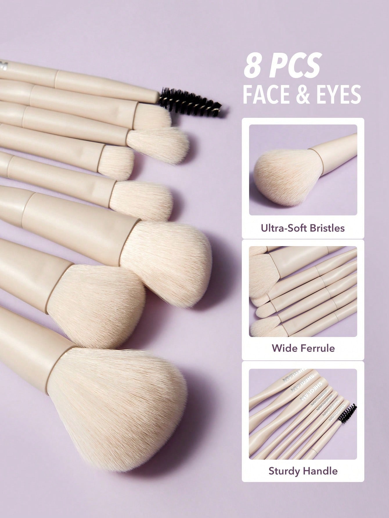 SHEGLAM PRO CORE BRUSH KIT - 8 PCS FACE & EYES
