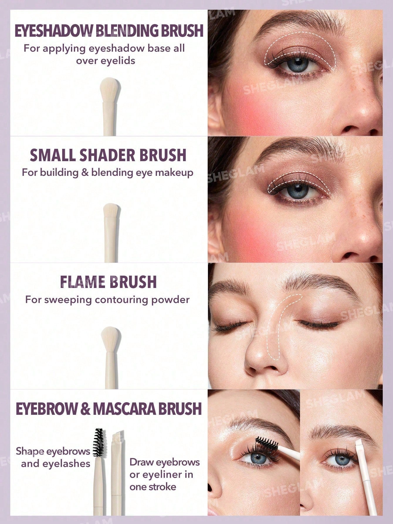 SHEGLAM PRO CORE BRUSH KIT - 8 PCS FACE & EYES