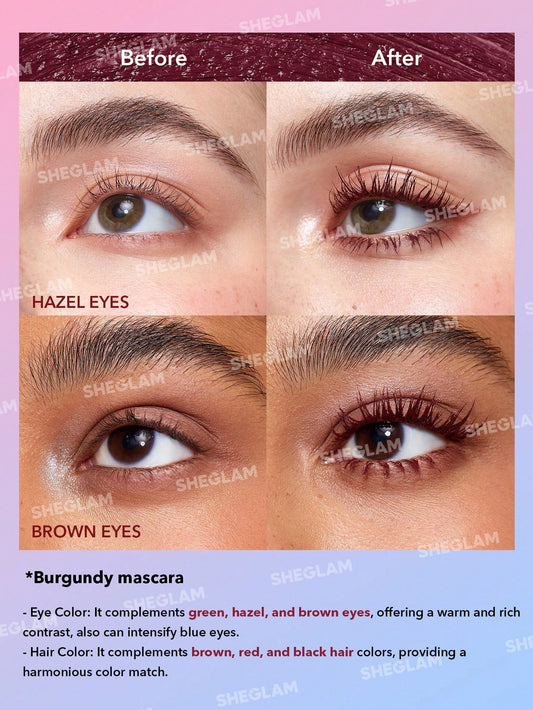 SHEGLAM ALL IN ONE VOLUME & LENGTH MASCARA - WATERPROOF BURGUNDY