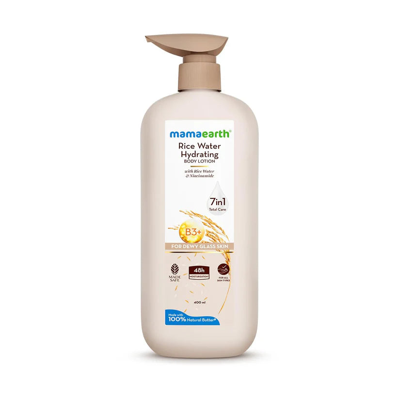 MAMAEARTH RICE WATER HYDRATING BODY LOTION FOR DEWY LASS SKIN 400ML