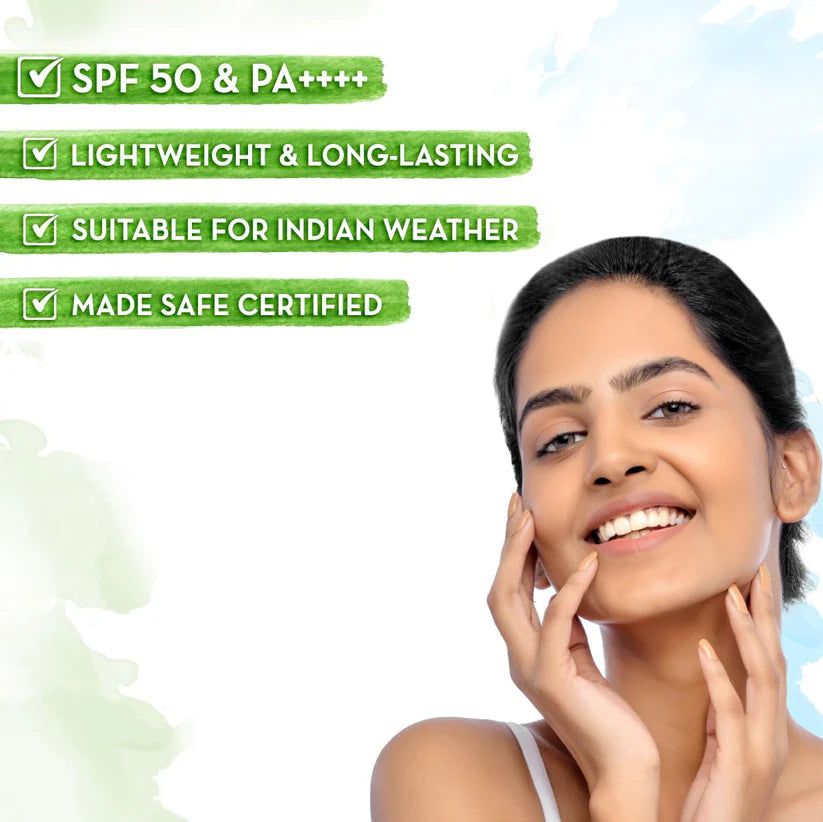 MAMAEARTH ULTRA LIGHT INDIAN SUNSCREEN WITH CARROT SEED, TURMERIC AND SPF 50+++ 80ML