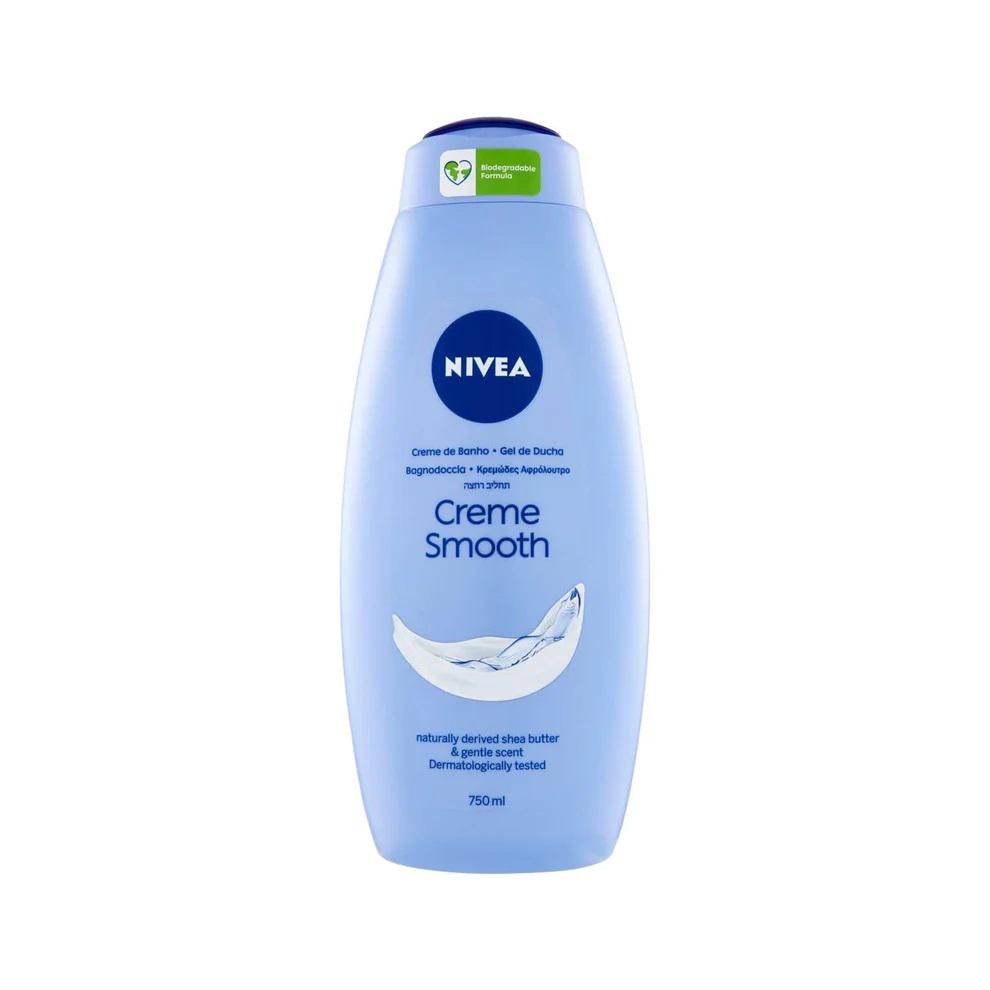 NIVEA CREME SMOOTH CARING BATH FOAM SHOWER GEL 750ML