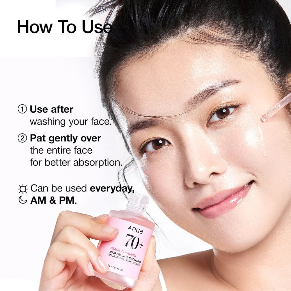 ANUA 70+ PEACH NIACNINAMIDE SERUM 30ML