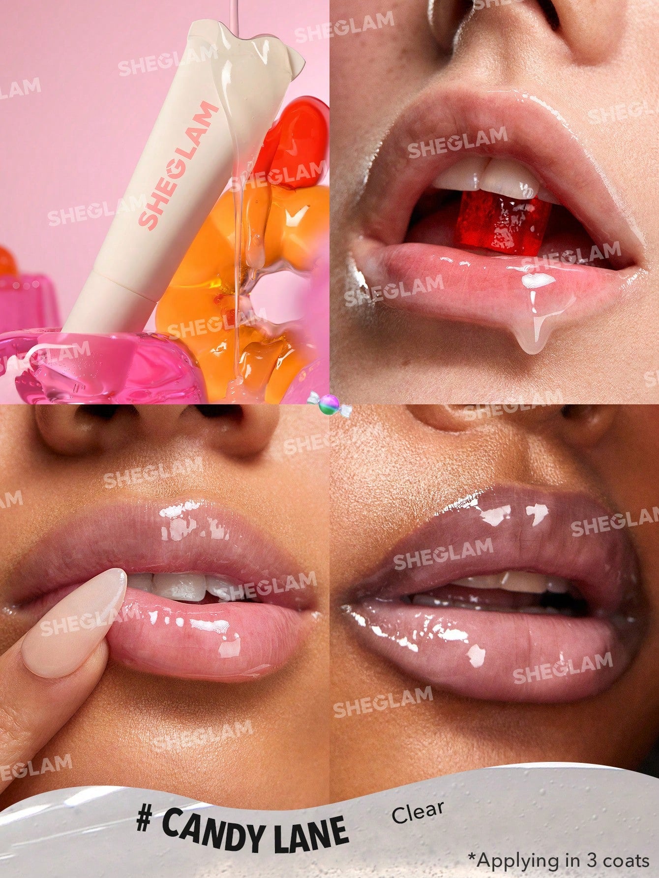 SHEGLAM Crystal Glaze Moisturizing Lip Care-Candy Lane / Clear