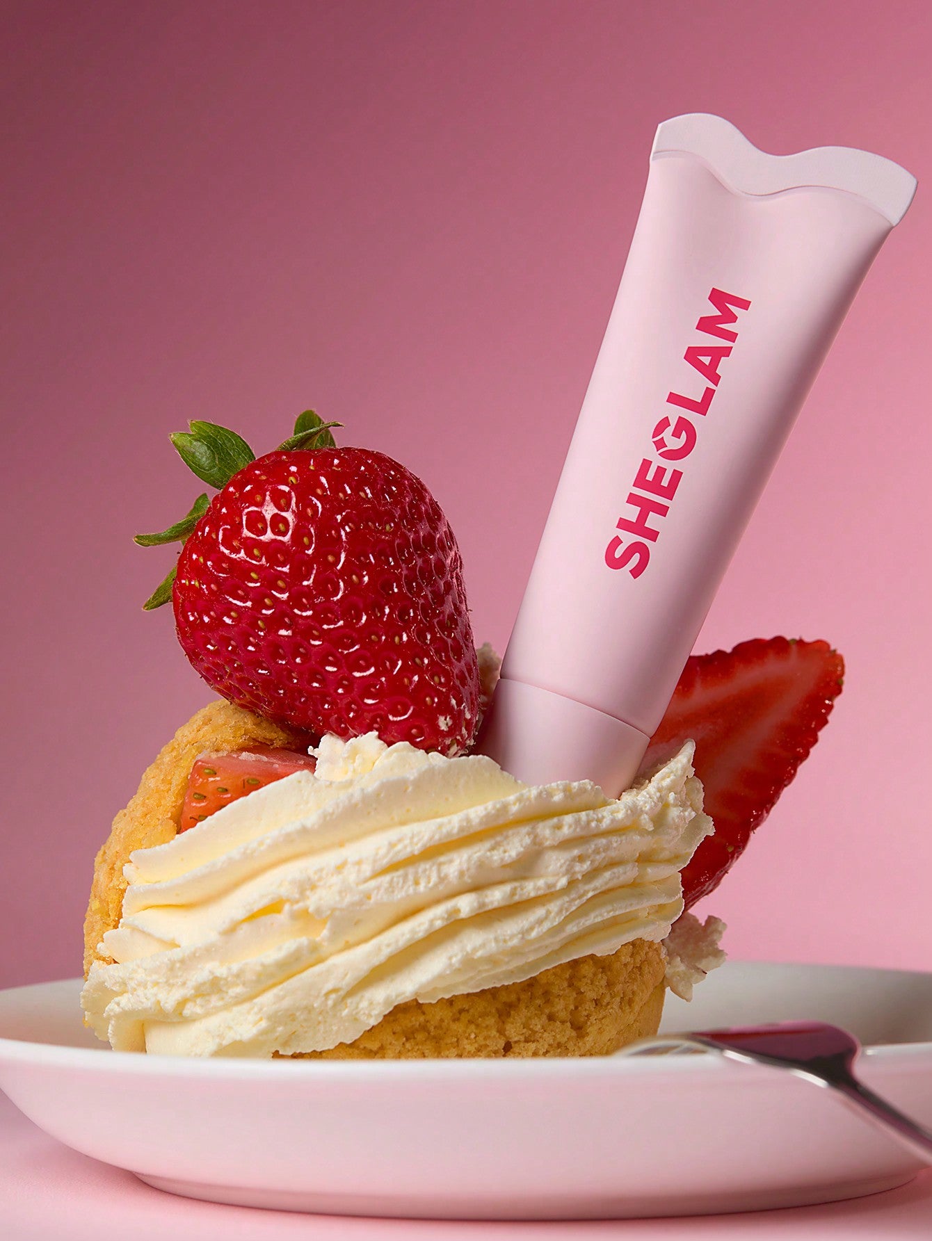 SHEGLAM Crystal Glaze Moisturizing Lip Care-Strawberry Milk / Medium rosey pink