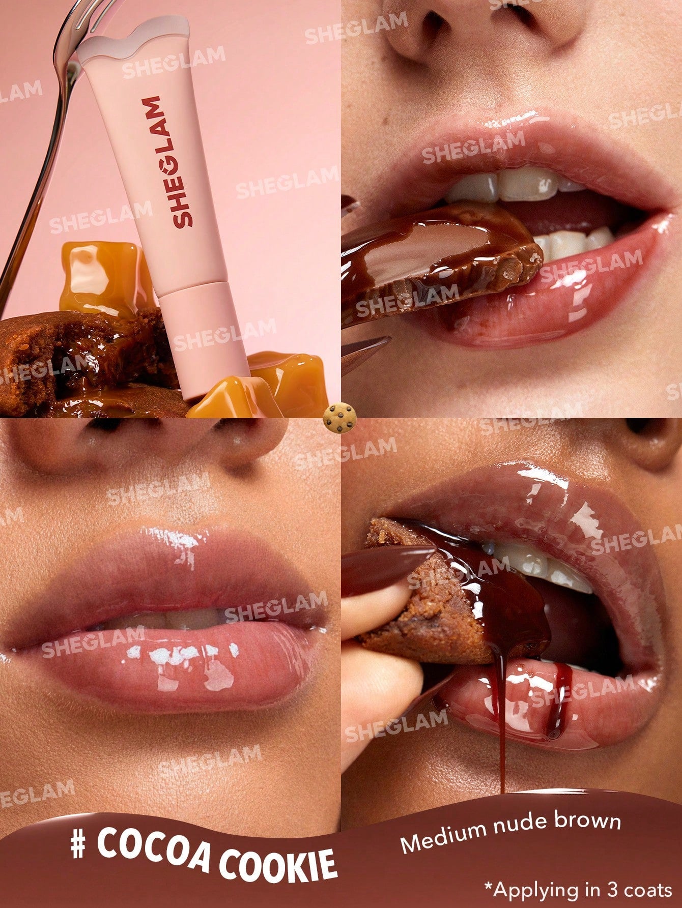SHEGLAM Crystal Glaze Moisturizing Lip Gloss-Cocoa Cookie