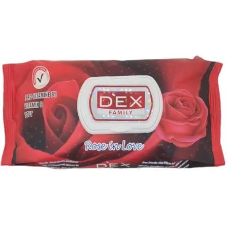 DEX FAMILY ROSE IN LOVE WET WIPES WITH LID 72PCS