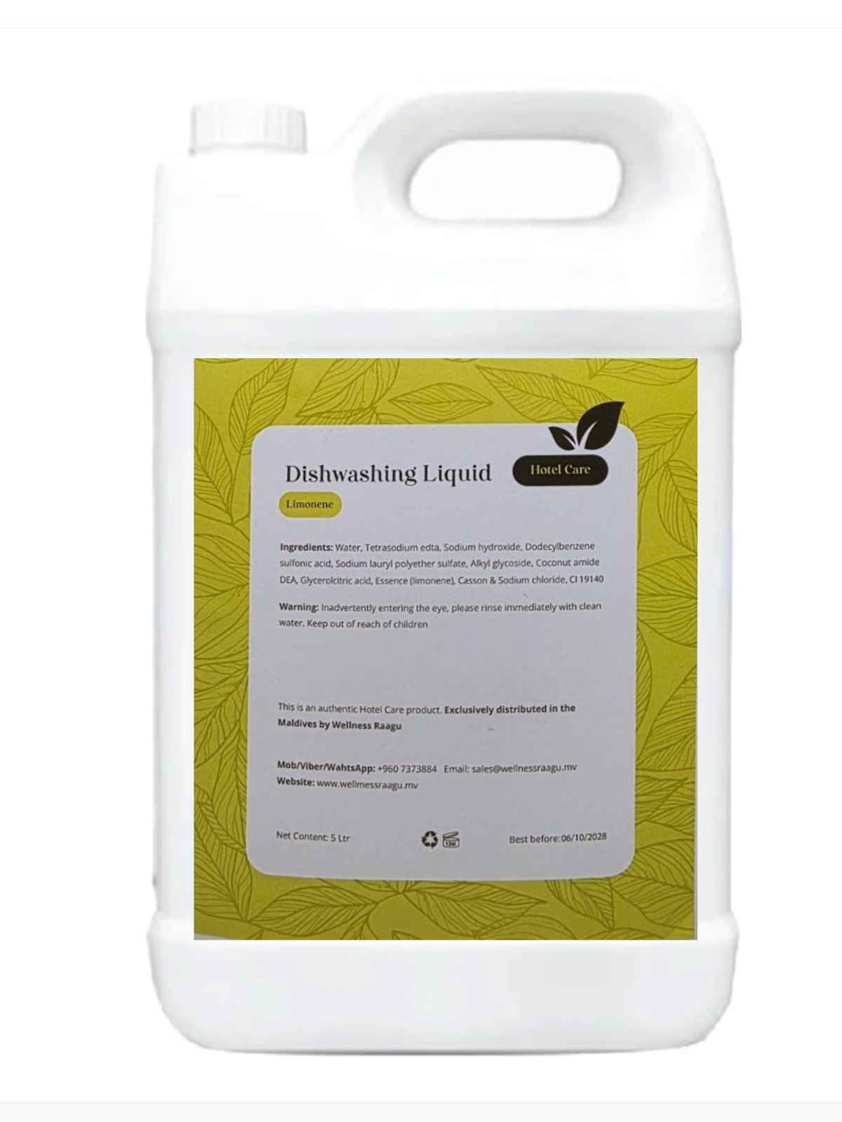 HOTEL CARE DISHWASHING LIQUID LIMONENE 5L