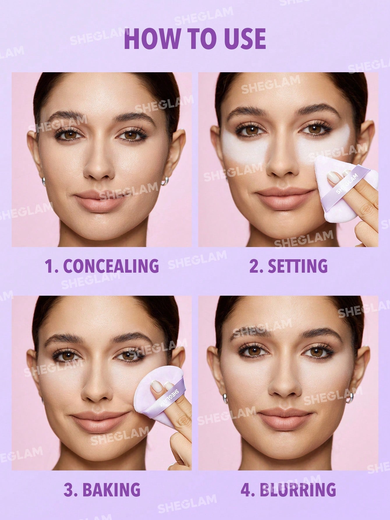 SHEGLAM Insta-Ready Powder Puff - Mauve purple