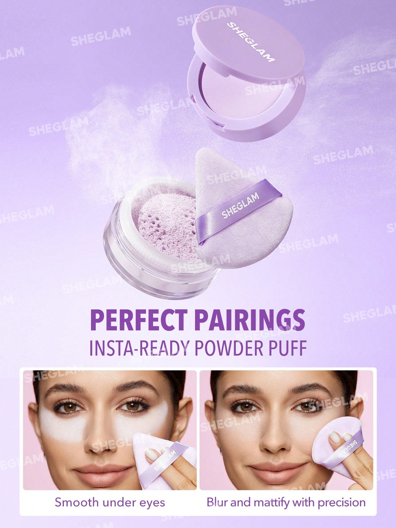 SHEGLAM Insta-Ready Powder Puff - Mauve purple