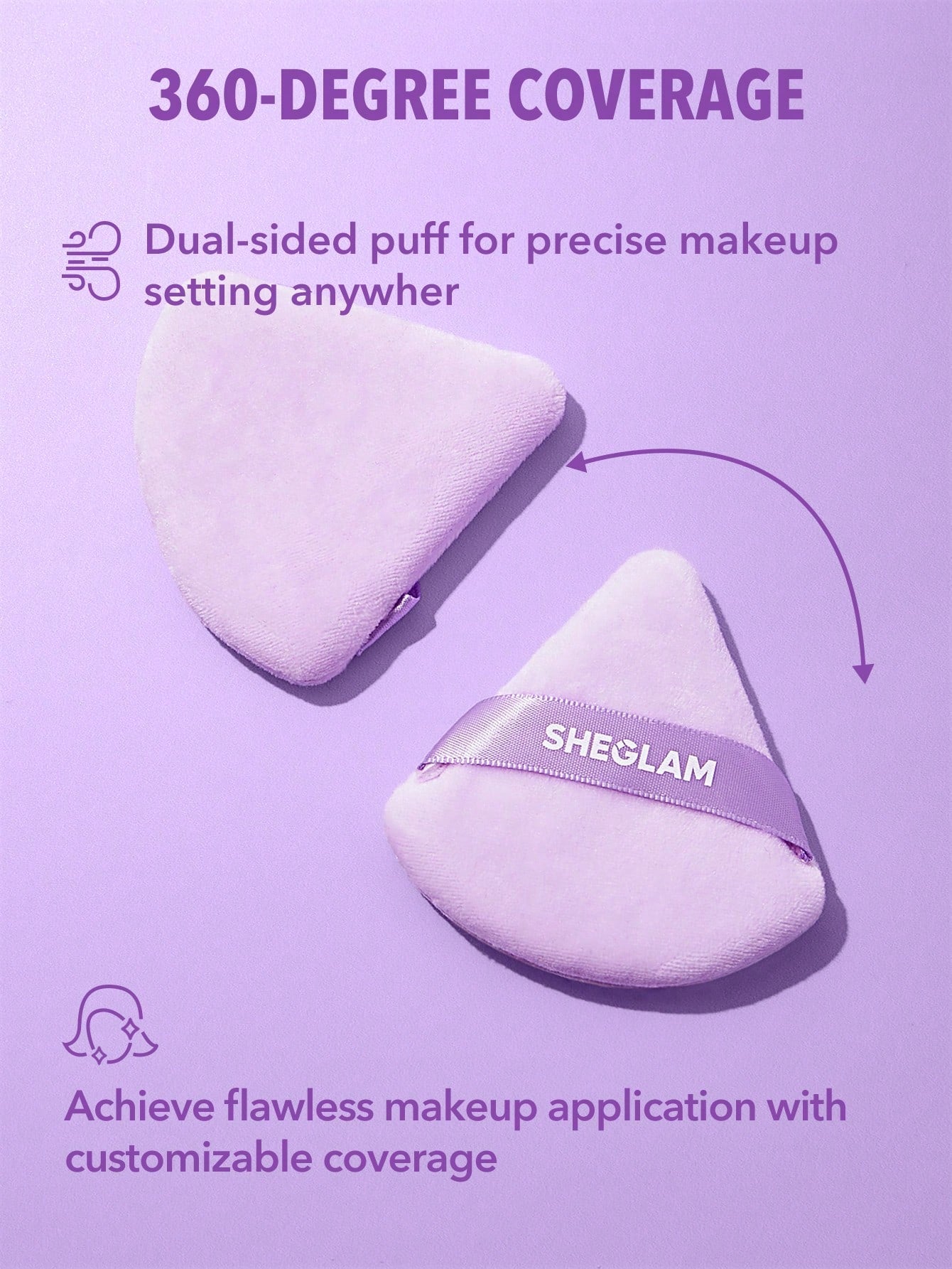 SHEGLAM Insta-Ready Powder Puff - Mauve purple