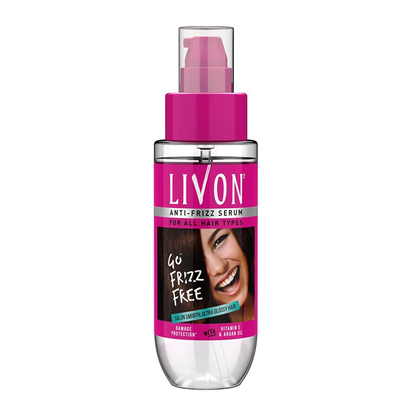 LIVON ANTI - FRIZZ SERUM WITH VITAMIN E ARGAN OIL FOR ALL HAIR TYPES 100ML