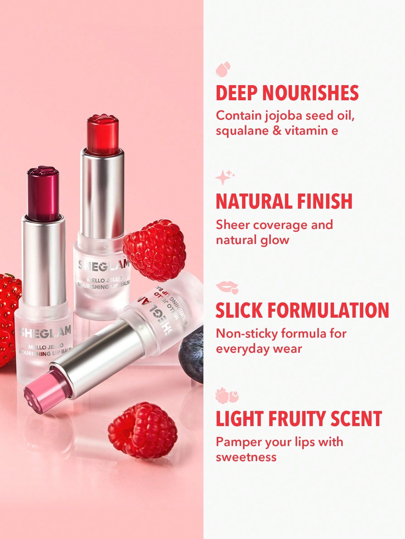 SHEGLAM Mello Jello Nourishing Lip Balm-Pink Topaz