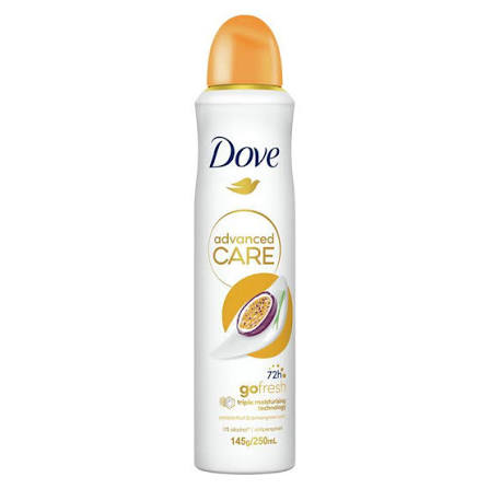 DOVE DEODORANT ADVANCED CARE GO FRESH PASSION FRUIT & LEMONGRASS 250ML