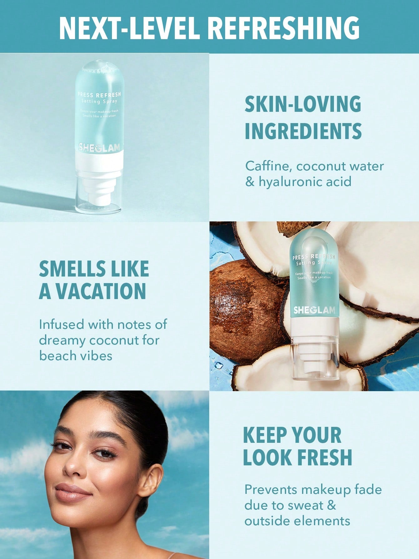 SHEGLAM Press Refresh Setting Spray - BLUE