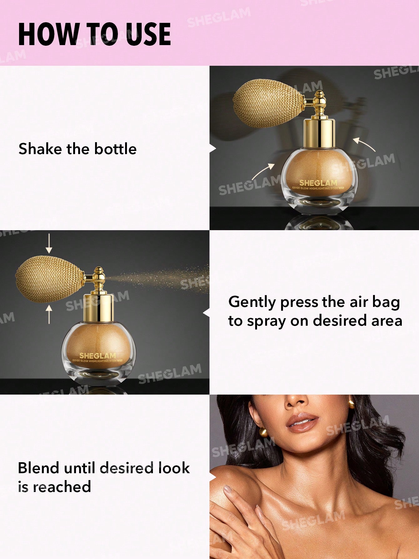 SHEGLAM GO GO GLOW HIGHLIGHTING BODY MIST LOVE BOMB