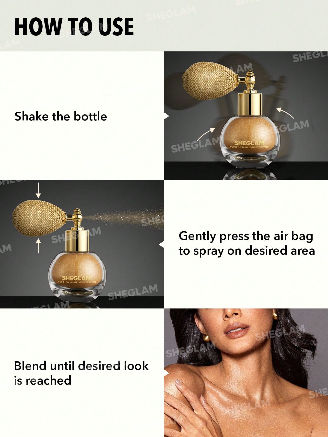 SHEGLAM GO GO GLOW HIGHLIGHTING BODY MIST FROSTED OPAL