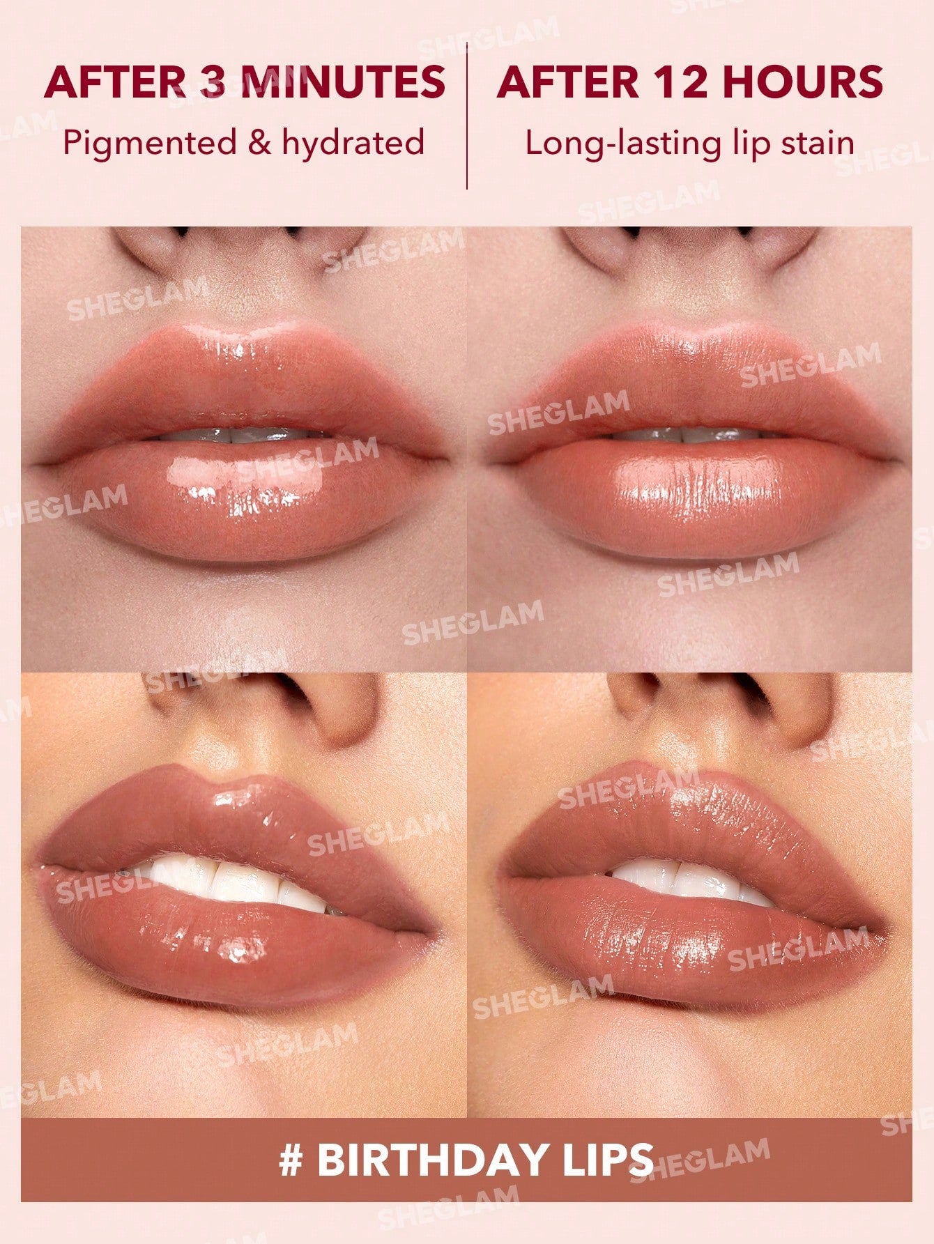 SHEGLAM TAKE A HINT LIP TINT-BIRTHDAY LIPS / WARM NUDE