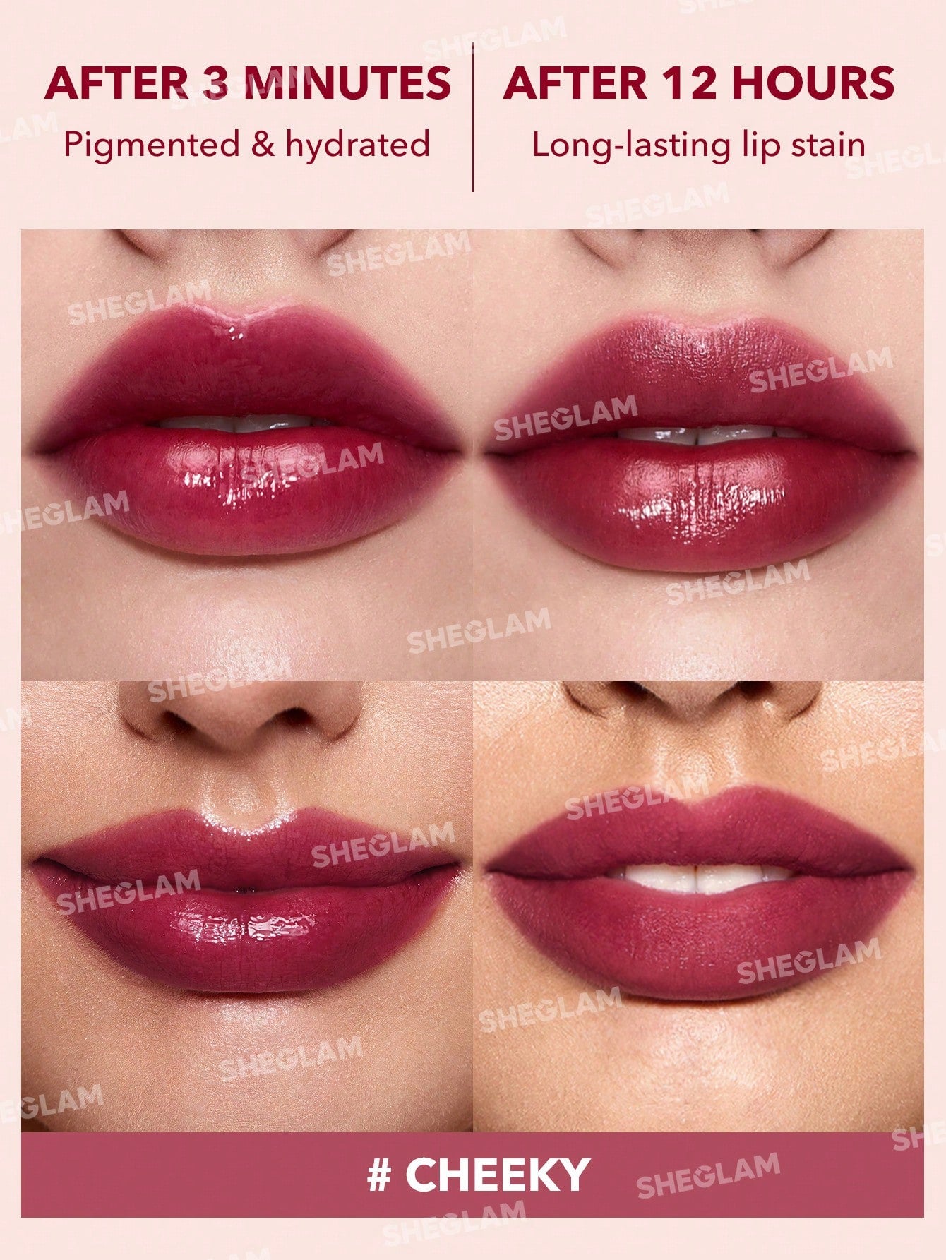 SHEGLAM Take A Hint Lip Tint-Cheeky / Peony pink