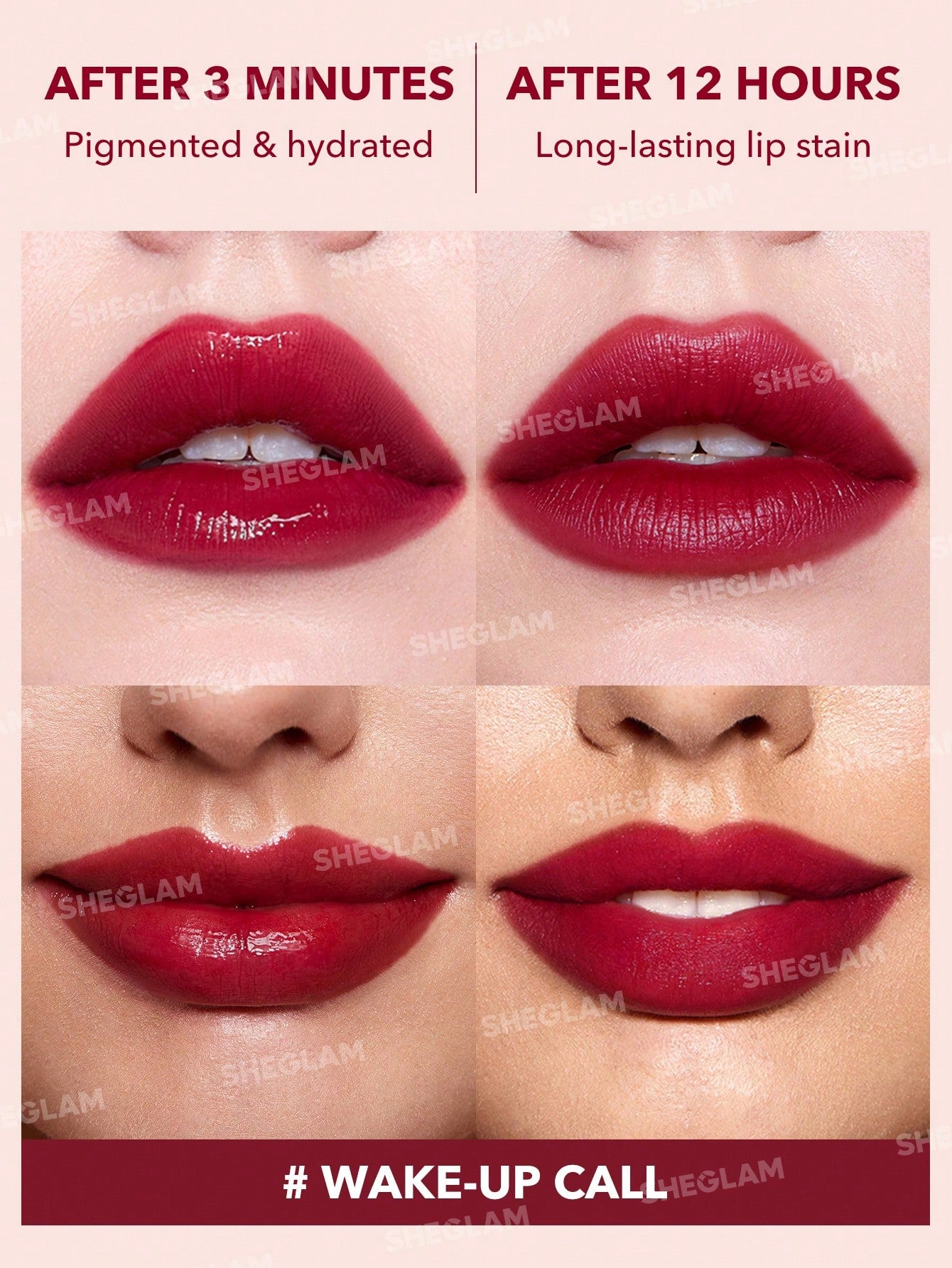 SHEGLAM Take A Hint Lip Tint-Wake-Up Call / Rosewood