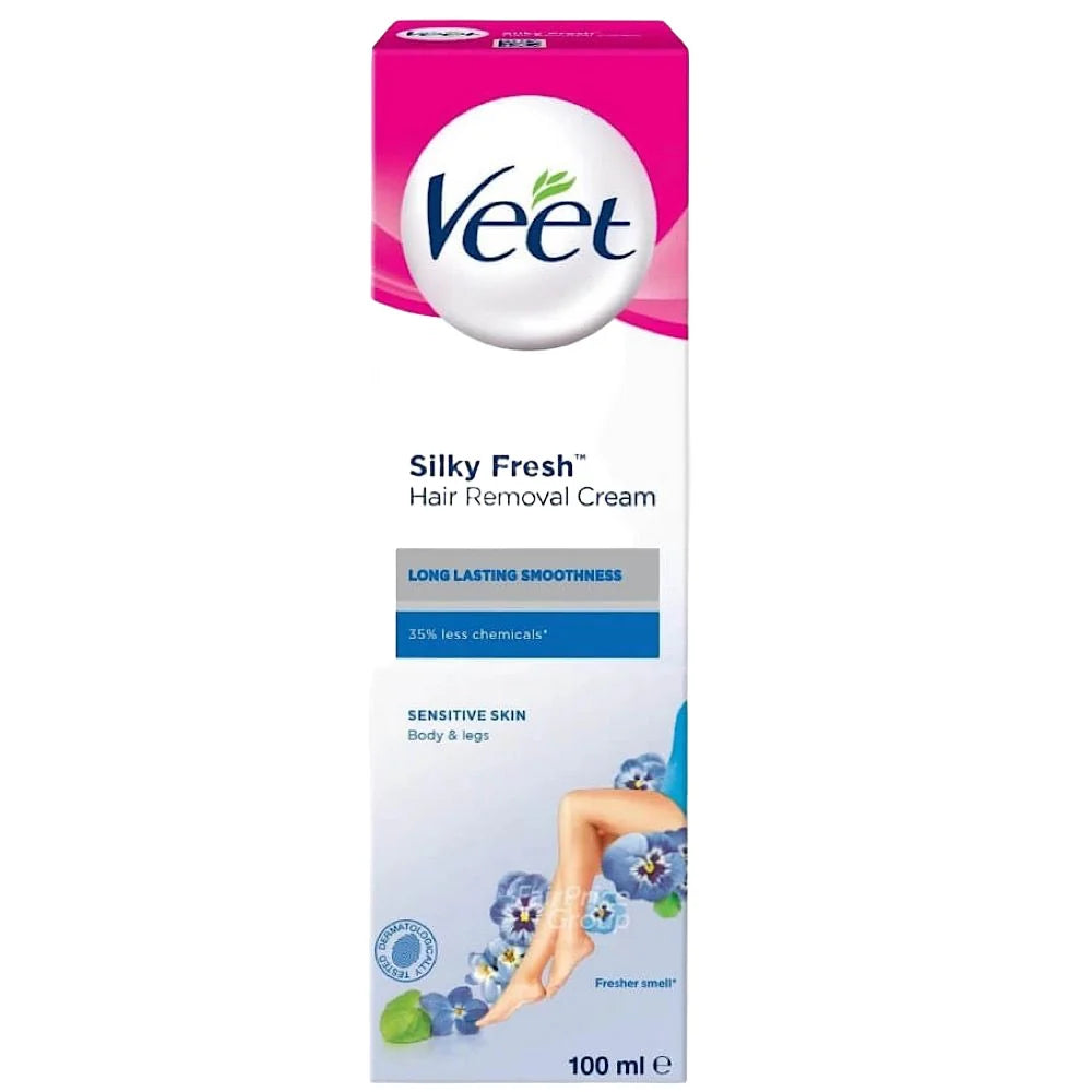 VEET SILKY FRESH HAIR REMOVAL CREAM SENSITIVE SKIN FOR BODY & LEGS 100ML