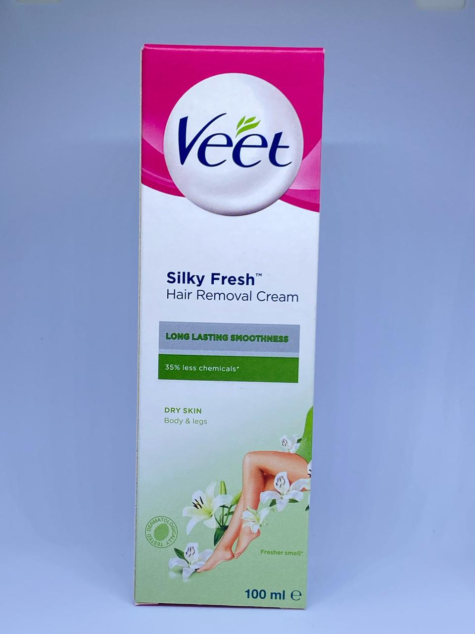 VEET SILKY FRESH HAIR REMOVAL CREAM DRY SKIN FOR BODY & LEGS 100ML