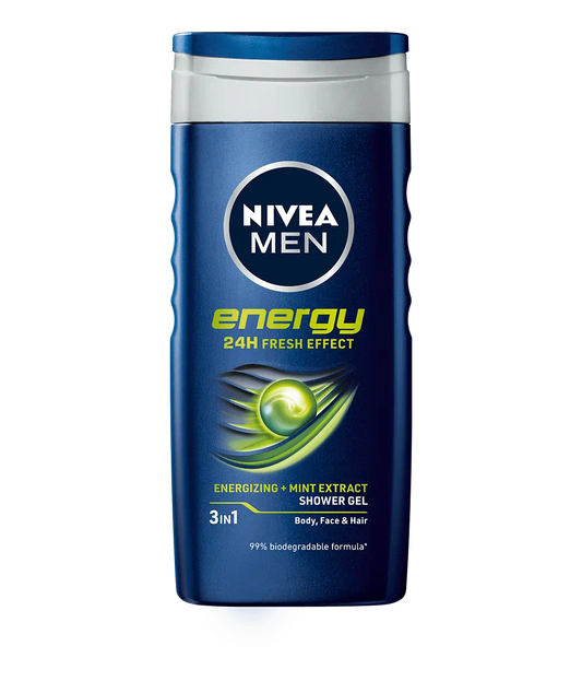 NIVEA MEN ENERGY 24H FRESH EFFECT 3IN1 SHOWER GEL 250ML