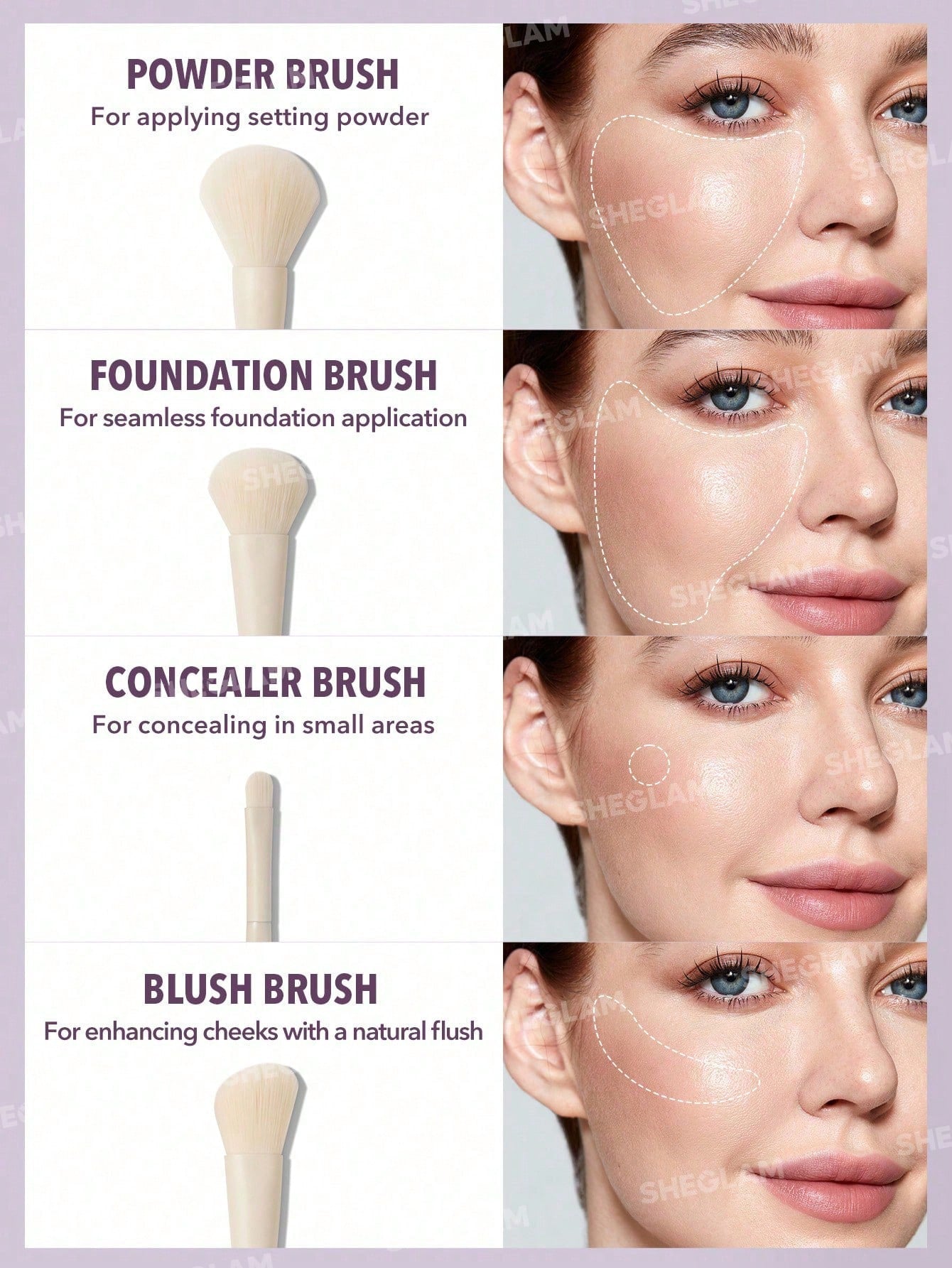 SHEGLAM PRO CORE BRUSH KIT - 8 PCS FACE & EYES