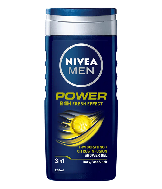 NIVEA MEN POWER 24H FRESH EFFECT 3IN1 SHOWER GEL 250ML