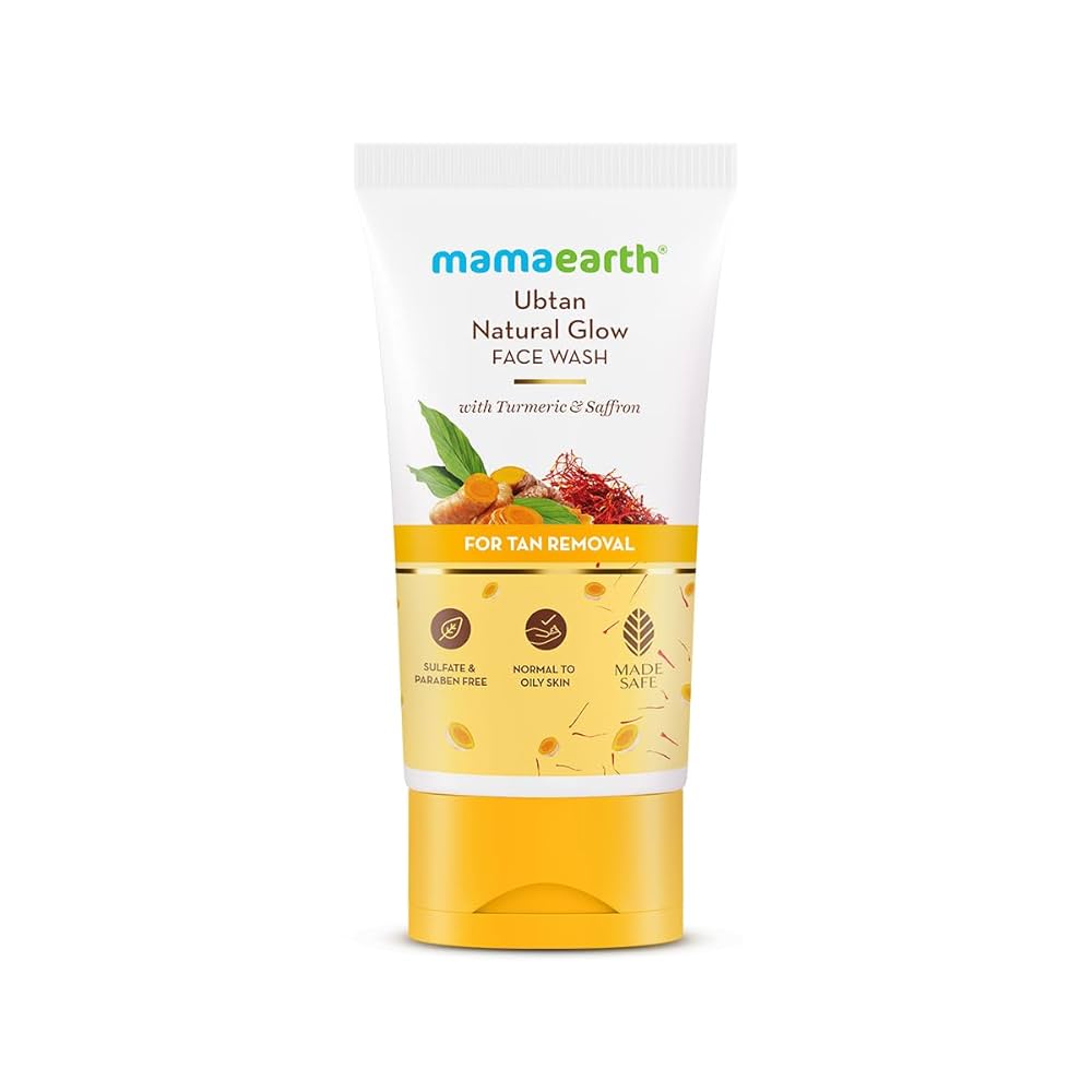MAMAEARTH UBTAN NATURAL GLOW FACE WASH WITH TURMERIC & SAFFRON FOR TAN REMOVAL 100ML