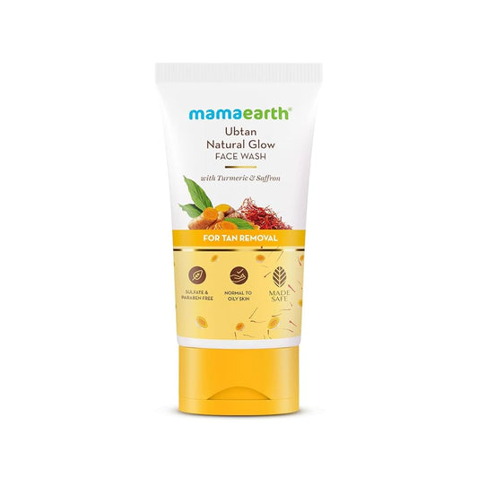 MAMAEARTH UBTAN NATURAL GLOW FACE WASH WITH TURMERIC & SAFFRON FOR TAN REMOVAL 100ML