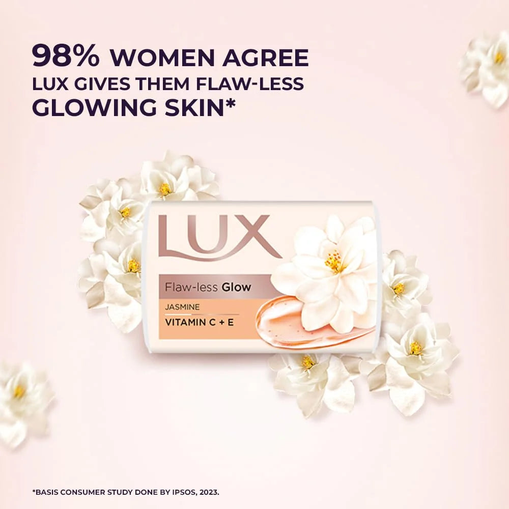 LUX SOAP BAR FLAW-LESS GLOW VELVET TOUCH JASMINE 80G