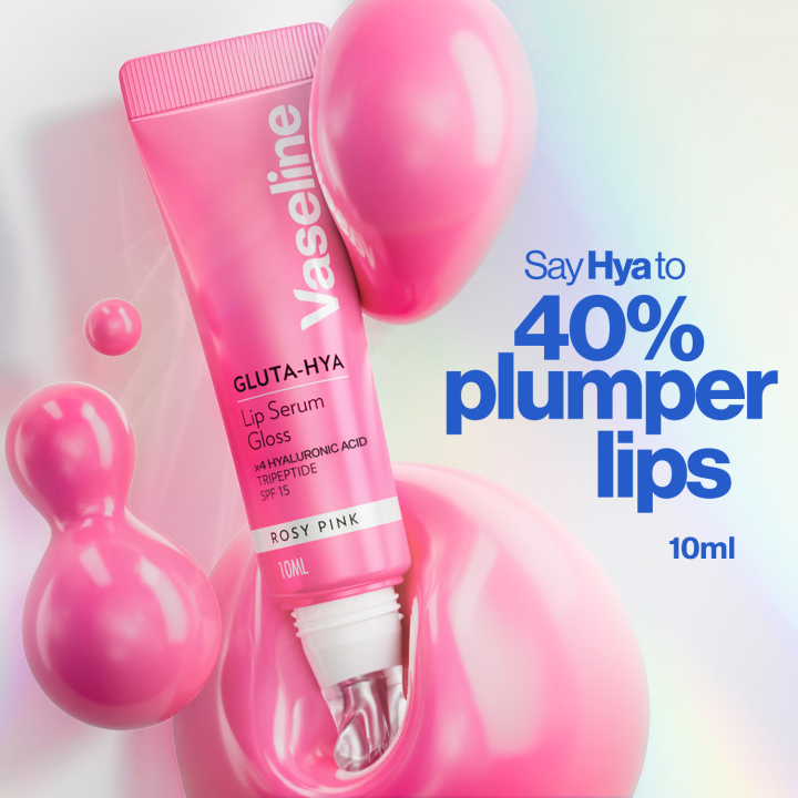 VASELINE GLUTA-HYA LIP SERUM GLOSS TINTED LIP CARE PLUM & DEWY ROSE PINK 10ML