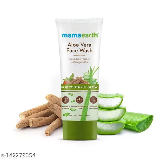 MAMAEARTH ALOE VERA FACE WASH WITH ALOE VERA & ASHWAGANDHA YOUTHFUL GLOW 100ML
