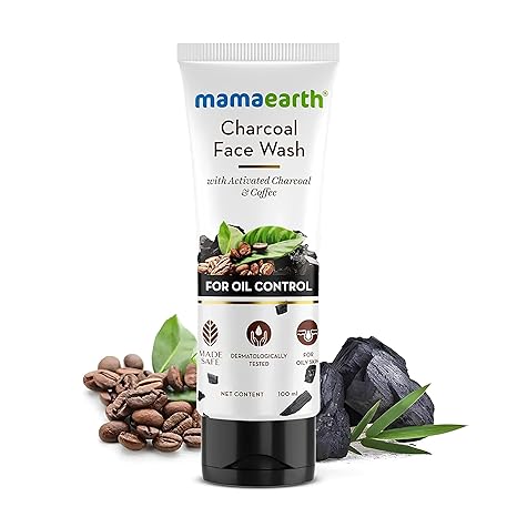 MAMAEARTH CHARCOAL FACE WASH WITH ACTIVATED CHARCOAL & COFFEE FOR OIL CONTROL 100ML