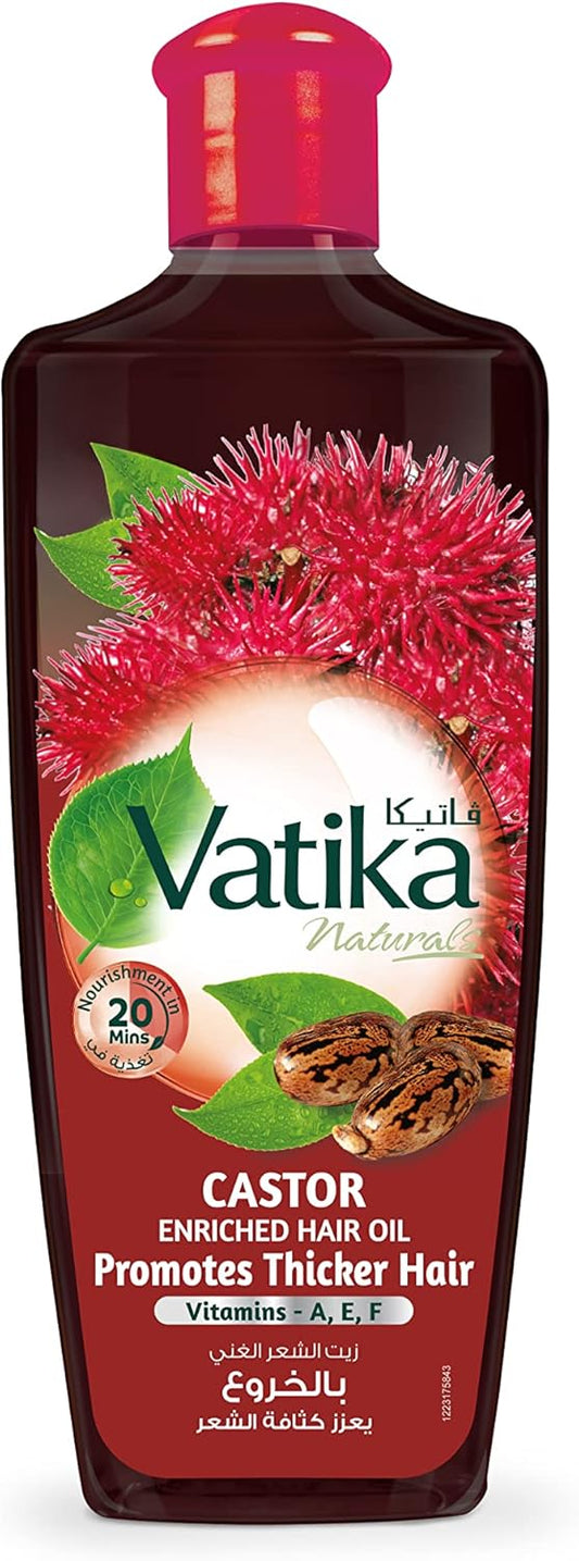 VATIKA HAIR OIL CASTOR ENRICHED PROMOTES THICKER HAIR 300ML