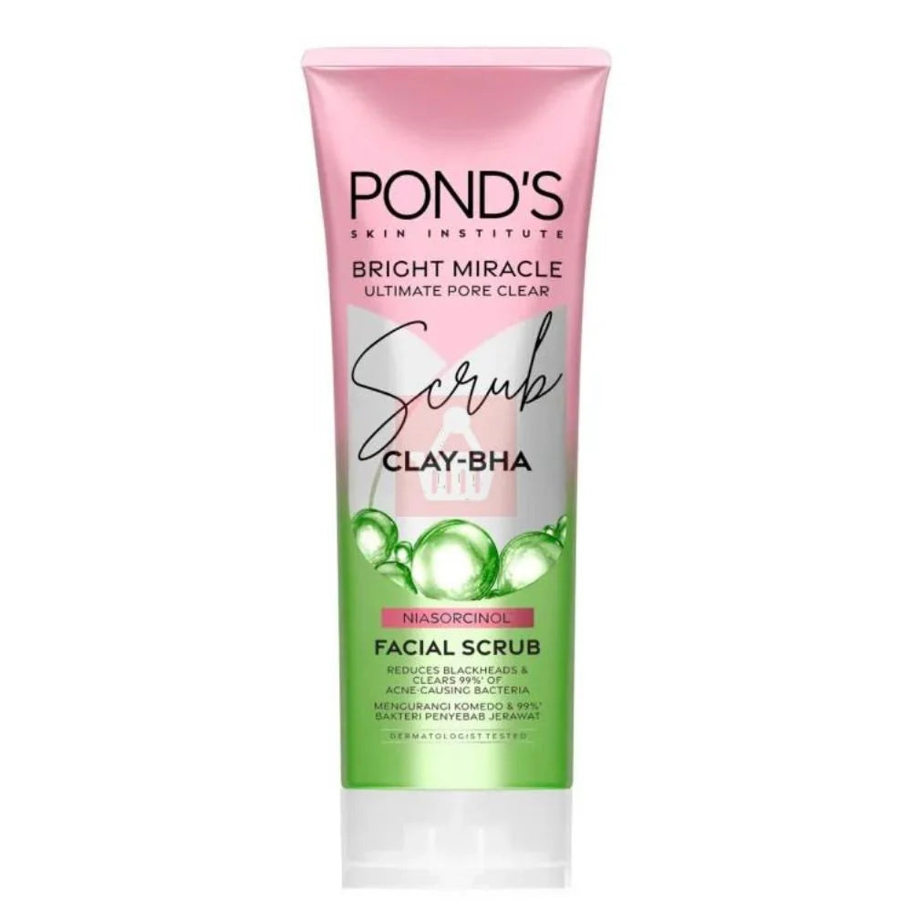 PONDS BRIGHT MIRACLE ULTIMATE PORE CLEAR SCRUB CLAY-BHA 100G