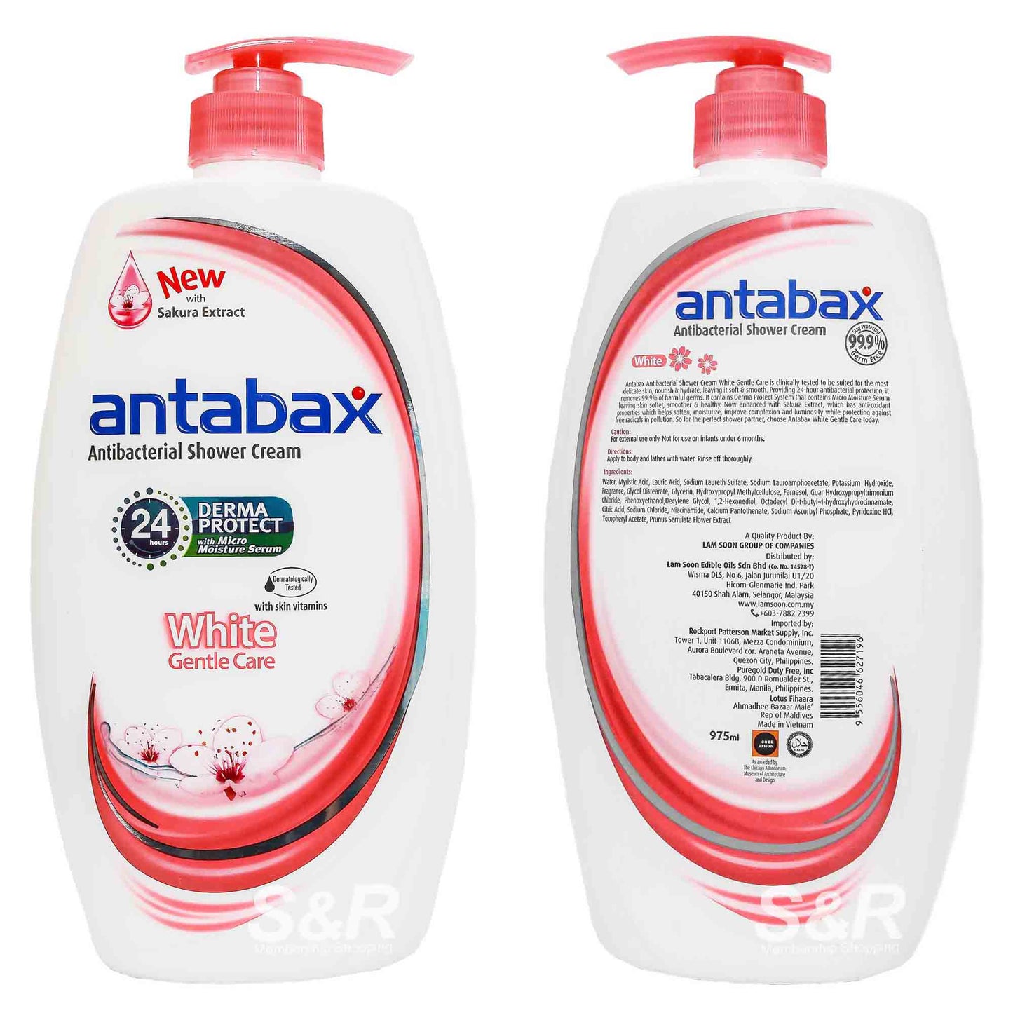 ANTABAX ANTIBACTERIAL SHOWER CREAM WHITE GENTLE CARE 975ML