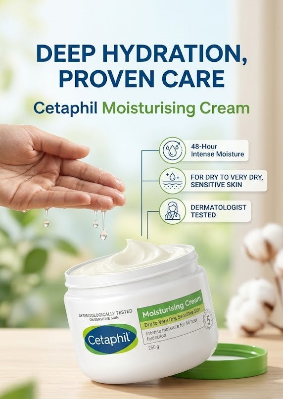CETAPHIL MOISTURISING CREAM FOR DRY TO VERY DRY SENSITIVE SKIN 250G