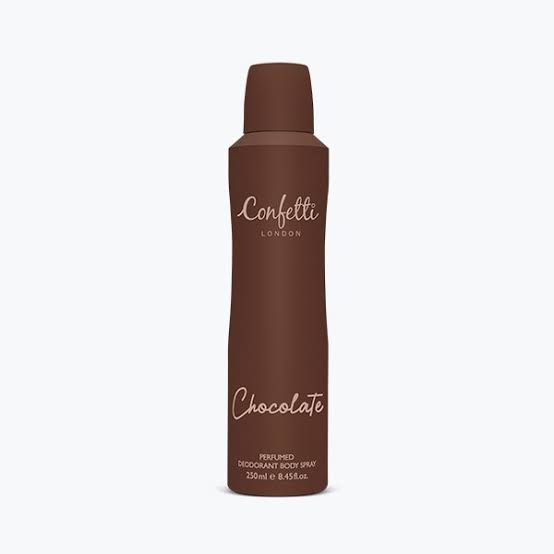 CONFETTI LONDON CHOCOLATE  PERFUMED DEODORANT BODY SPRAY 250ML