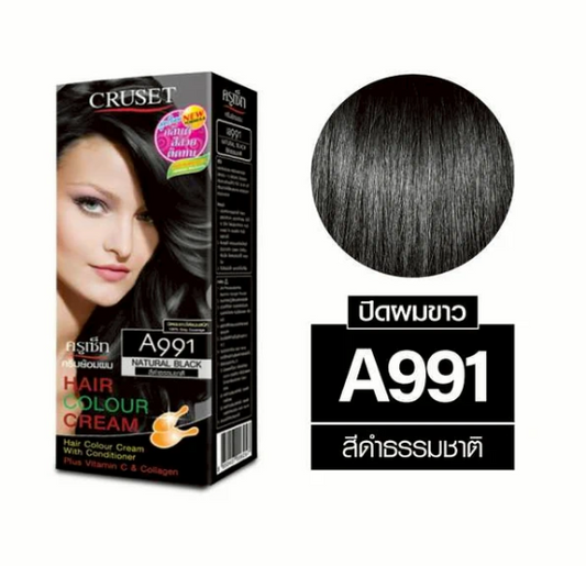 CRUSET HAIR COLOUR CREAM WITH CONDITIONER NATURAL BLACK 1991 60ML
