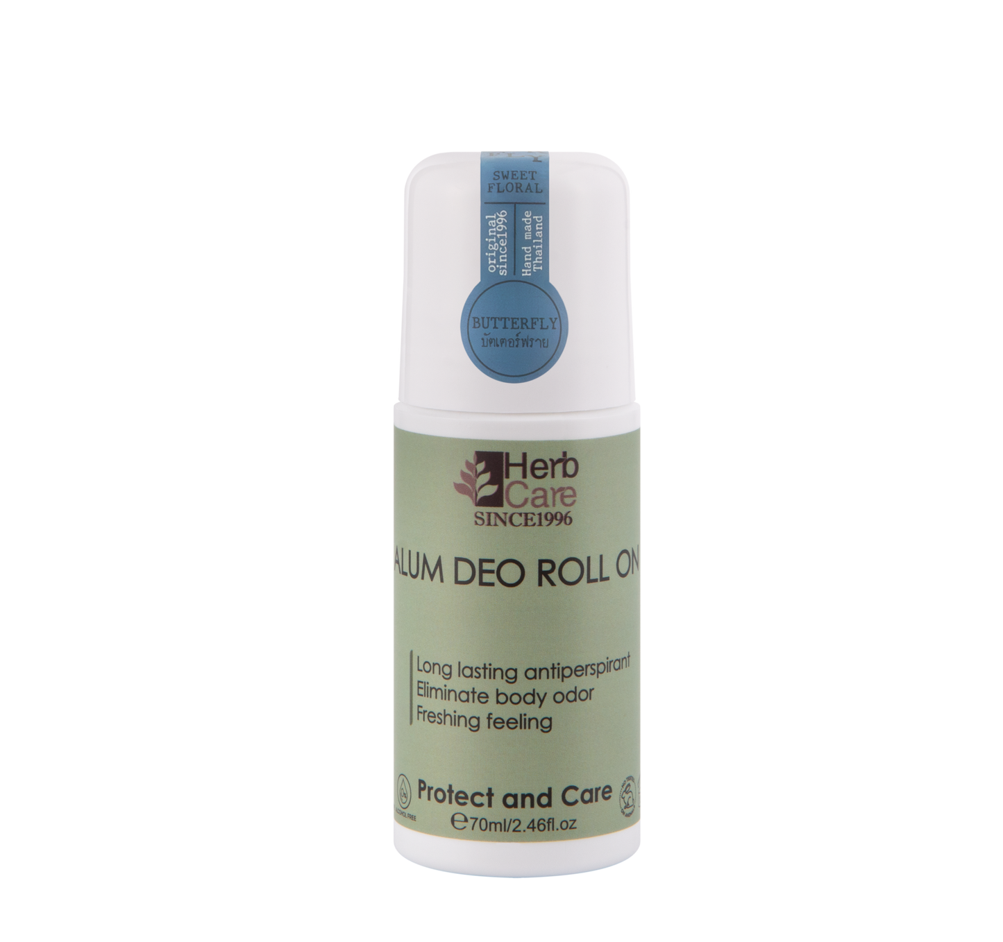 HERB CARE ALUM DEO ROLL ON BUTTERFLY PROTECT AND CARE 70ML
