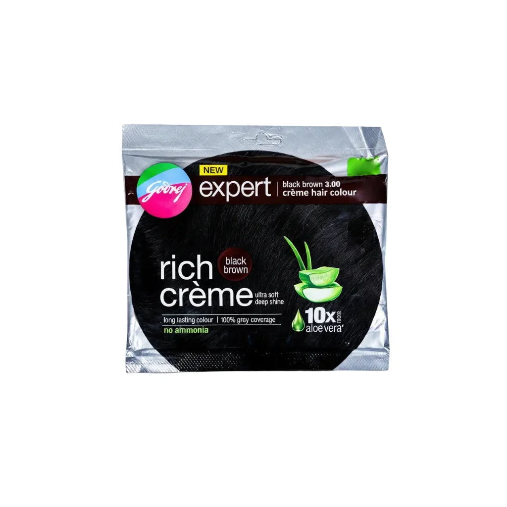 GODREJ EXPERT BLACK BROWN 3.00 CREME HAIR COLOR 20G+20ML