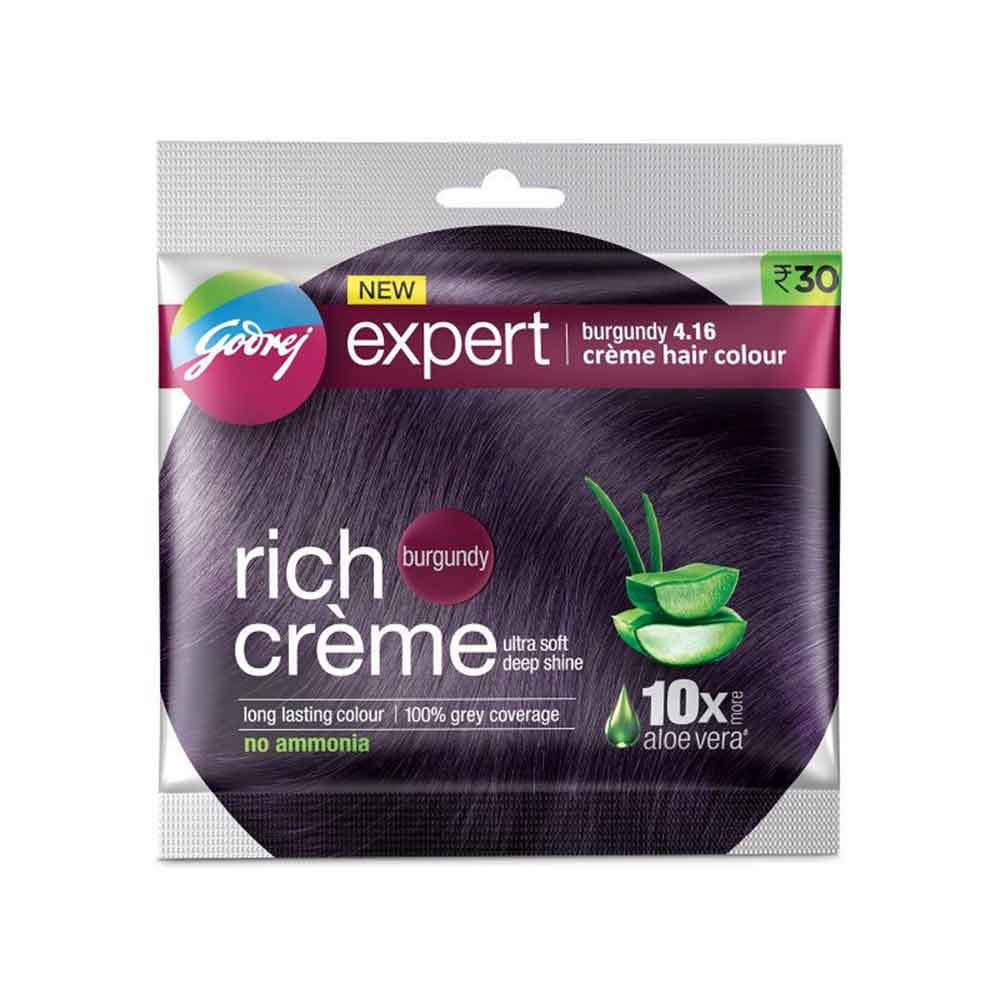 GODREJ EXPERT BURGUNDY 4.16 CREME HAIR COLOR 20G+20ML