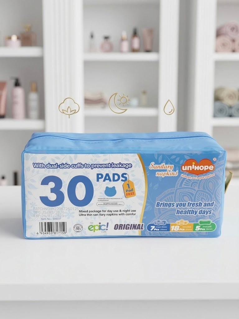 UNIHOPE SANITARY NAPKINS 30 PADS