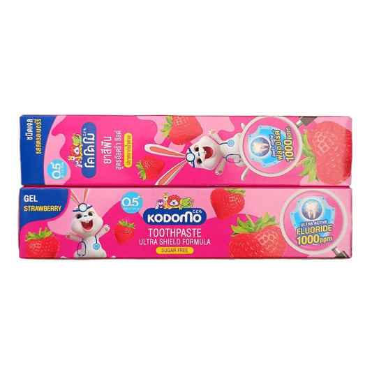 KODOMO KIDS TOOTHPASTE SUGAR FREE ULTRA SHIELD FORMULA GEL STRAWBERRY 40G
