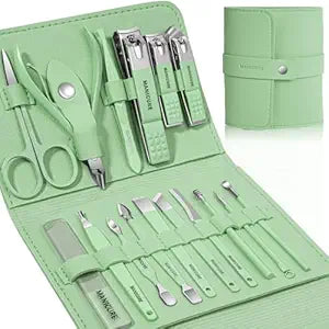 MANICURE & GROOMING PROFESSIONAL 16PCS SET GREEN