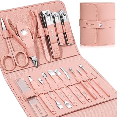 MANICURE & GROOMING PROFESSIONAL 16PCS SET PINK