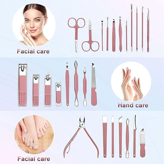 MANICURE & GROOMING PREMIUM 26PCS SET PINK