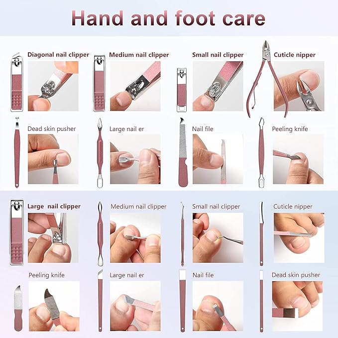 MANICURE & GROOMING PREMIUM 26PCS SET PINK